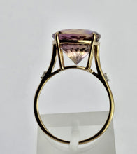 Load image into Gallery viewer, 0866: Vintage: Exquisite 9ct Gold Round Cut Ametrine Diamonds Cocktail Ring
