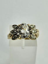 Load image into Gallery viewer, 1022: Vintage:: 9ct Gold Pink Morganite Diamonds Cocktail Ring- FAB
