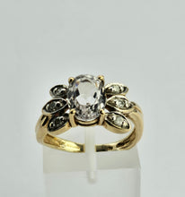 Load image into Gallery viewer, 1022: Vintage:: 9ct Gold Pink Morganite Diamonds Cocktail Ring- FAB

