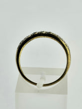 Load image into Gallery viewer, 1241: Vintage ;Rare 9ct Gold Blue, Green &amp; White Diamonds Dress/Stacker Ring
