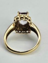 Cargar imagen en el visor de la galería, 1416: Vintage; 9ct Gold Emerald Cut Ametrine Sapphires Cocktail Ring- lovely combination
