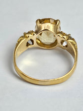 Load image into Gallery viewer, 6347: Vintage 18ct Gold Faceted Citrine Diamonds Dress Ring
