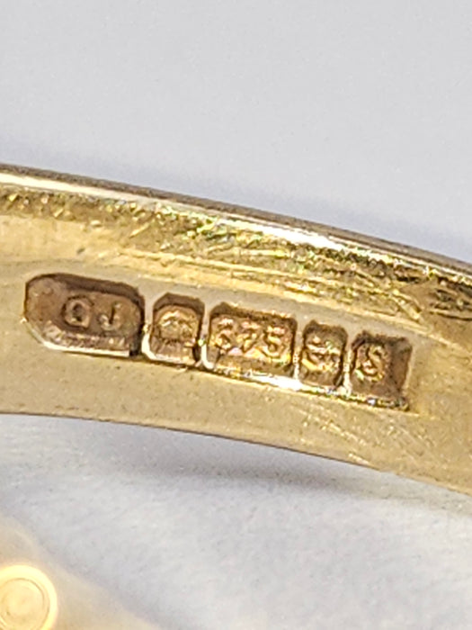 1171: Vintage: 9ct Gold Australian Blue Sapphires Trilogy Ring - Size U1/2, lovely stones.