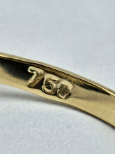 Cargar imagen en el visor de la galería, 1450: Vintage Old: 18ct Gold French Blue Sapphire 16 Diamonds Marquise Set Ring- Ooh La La!
