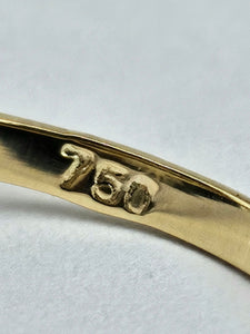1450: Vintage Old: 18ct Gold French Blue Sapphire 16 Diamonds Marquise Set Ring- Ooh La La!