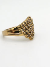 Load image into Gallery viewer, 1082: Vintage: 9ct Gold 35 Champagne Diamonds (1ct) Cocktail Ring- sparkling beauty
