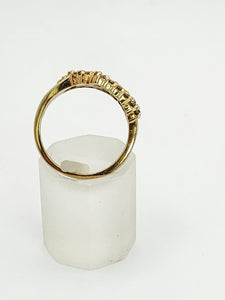 1082: Vintage: 9ct Gold 35 Champagne Diamonds (1ct) Cocktail Ring- sparkling beauty