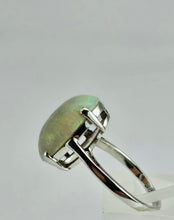 Load image into Gallery viewer, 1148: Vintage; 9ct Gold Large White Cabochon Cut Opal Ring
