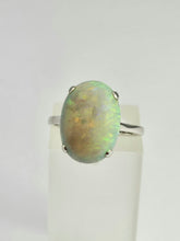 Load image into Gallery viewer, 1148: Vintage; 9ct Gold Large White Cabochon Cut Opal Ring
