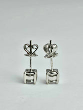 Load image into Gallery viewer, 1152: Vintage:14ct White Gold Round Full Cut Diamonds Stud Earrings
