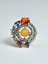 Cargar imagen en el visor de la galería, 1211: Vintage: 9ct Gold Multi-Gem Cocktail Ring- quite extraordinary

