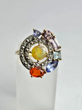 Cargar imagen en el visor de la galería, 1211: Vintage: 9ct Gold Multi-Gem Cocktail Ring- quite extraordinary
