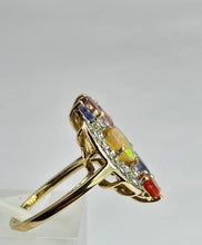 Cargar imagen en el visor de la galería, 1211: Vintage: 9ct Gold Multi-Gem Cocktail Ring- quite extraordinary
