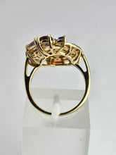 Cargar imagen en el visor de la galería, 1211: Vintage: 9ct Gold Multi-Gem Cocktail Ring- quite extraordinary

