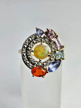Cargar imagen en el visor de la galería, 1211: Vintage: 9ct Gold Multi-Gem Cocktail Ring- quite extraordinary
