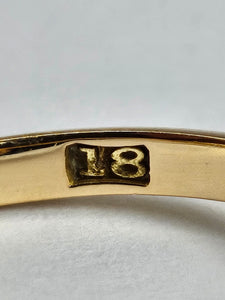1442: Vintage; 18ct Gold Ruby Diamonds Three Stone Ring