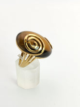 Load image into Gallery viewer, 6008: Vintage: 9ct Gold Large Oval Tiger&#39;s Eye Cocktail Ring- outrageous
