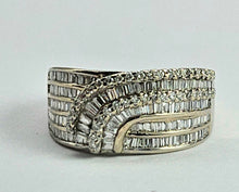 Load image into Gallery viewer, 1183: Vintage: 18ct White Gold Baguette Diamonds (1.09ct) Statement Ring- spectacular
