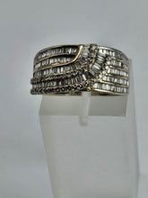 Load image into Gallery viewer, 1183: Vintage: 18ct White Gold Baguette Diamonds (1.09ct) Statement Ring- spectacular
