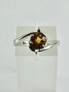 1236: Vintage: 18ct White Gold Round Cut Yellow Citrine Illusion Set Dress Ring- Lush!