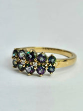 Load image into Gallery viewer, 1432: Vintage: Rare: 9ct Gold Caribbean Topaz Diamonds Dress Ring
