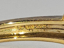 Load image into Gallery viewer, 1432: Vintage: Rare: 9ct Gold Caribbean Topaz Diamonds Dress Ring

