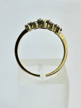 Load image into Gallery viewer, 1432: Vintage: Rare: 9ct Gold Caribbean Topaz Diamonds Dress Ring
