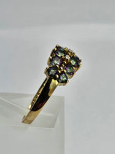 Load image into Gallery viewer, 1432: Vintage: Rare: 9ct Gold Caribbean Topaz Diamonds Dress Ring
