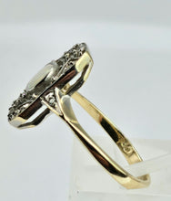 Cargar imagen en el visor de la galería, 1146: Antique: Art Deco White Opal 12 Diamonds Geometric Set Ring- old, authentic, beautiful
