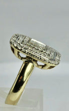 Load image into Gallery viewer, 1098: Vintage: 9ct Gold Mixed-Cut Natural Diamonds Square Set Cocktail Ring
