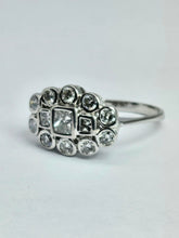 Load image into Gallery viewer, 1202: Vintage; 18ct White Gold Art Deco Style Diamonds Cluster Ring- high calibre, sparkling natural diamonds
