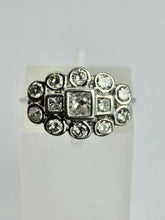 Load image into Gallery viewer, 1202: Vintage; 18ct White Gold Art Deco Style Diamonds Cluster Ring- high calibre, sparkling natural diamonds
