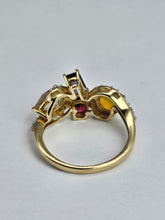 Load image into Gallery viewer, 1213: Vintage: 9ct White Gold Abstract Cocktail Cluster Ring- outrageous
