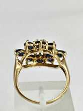 Load image into Gallery viewer, 1527: Vintage: 9ct Australian Blue Sapphire Cluster Ring- From 1979
