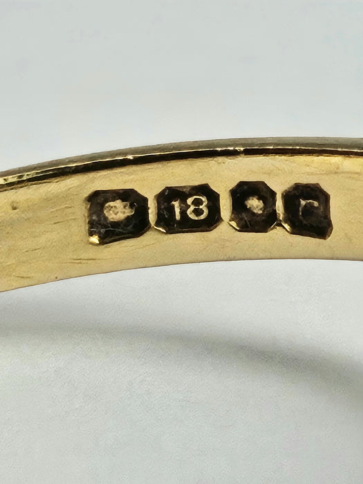 6361 Vintage: 18ct Gold Green Garnet Diamonds Halo Cluster Ring- From 1972