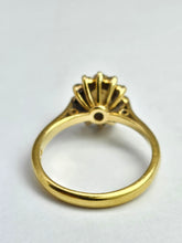 Load image into Gallery viewer, 1513: Vintage: 18ct Gold White Opal Diamonds (0.3ct) Floral Cluster Ring- From 1978
