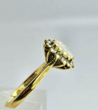 Load image into Gallery viewer, 1513: Vintage: 18ct Gold White Opal Diamonds (0.3ct) Floral Cluster Ring- From 1978
