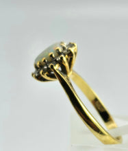 Load image into Gallery viewer, 1513: Vintage: 18ct Gold White Opal Diamonds (0.3ct) Floral Cluster Ring- From 1978
