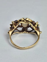 Load image into Gallery viewer, 1362: Vintage: 9ct Gold White Opal Lilac Amethysts Cocktail Ring- From 1974
