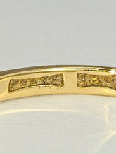 Load image into Gallery viewer, 1528: Vintage; 18ct Gold Ruby Round Cut Diamonds 3- Stone Ring- a very fine example
