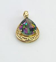 Cargar imagen en el visor de la galería, 1158: Vintage: 14ct Gold - Pear Cut Caribbean Topaz Pendant- Lush
