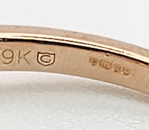 1350: Vintage: 9ct Rose Gold Champagne Diamonds Stacker/Dress Ring- delectable