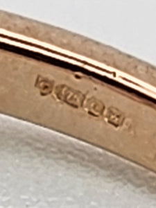 1350: Vintage: 9ct Rose Gold Champagne Diamonds Stacker/Dress Ring- delectable