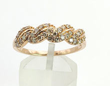 Cargar imagen en el visor de la galería, 1350: Vintage: 9ct Rose Gold Champagne Diamonds Stacker/Dress Ring- delectable
