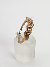 Cargar imagen en el visor de la galería, 1350: Vintage: 9ct Rose Gold Champagne Diamonds Stacker/Dress Ring- delectable
