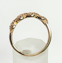 Cargar imagen en el visor de la galería, 1350: Vintage: 9ct Rose Gold Champagne Diamonds Stacker/Dress Ring- delectable
