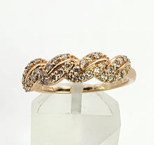 Cargar imagen en el visor de la galería, 1350: Vintage: 9ct Rose Gold Champagne Diamonds Stacker/Dress Ring- delectable

