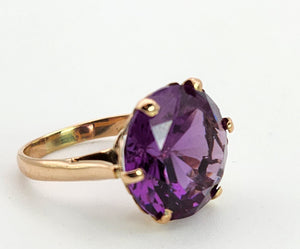 1530: Vintage: 14ct Gold Egyptian Round Cut Alexandrite Dress Ring- a rare find
