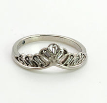 Load image into Gallery viewer, 1153: Vintage: Rare Palladium Mixed-Cut Diamonds Stacker Ring- natural, sparkling beauty
