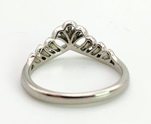1153: Vintage: Rare Palladium Mixed-Cut Diamonds Stacker Ring- natural, sparkling beauty
